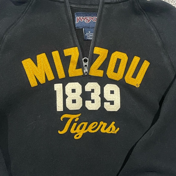 Missouri Tigers Jansport 1/4 Zip Pullover Mizzou M Black 1839 Women’s Medium - Picture 2 of 4